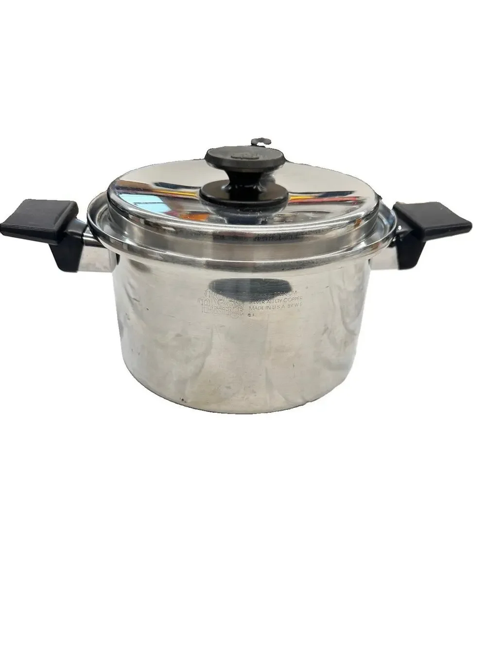 Vintage Royal Prestige 6 Qt 7-Ply Stainless Steel Dutch Oven Pot Valve Lid USA